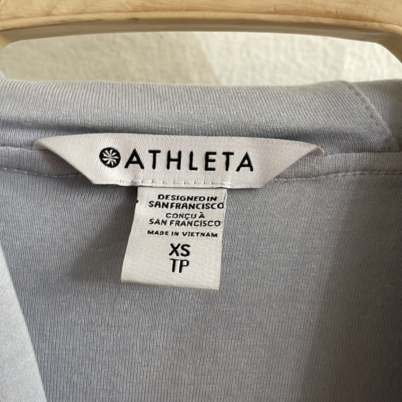 ATHLETA Women's Seasoft Bubble Hem Pullover Hoodie Size US XS In Snowflake Blue - Picture 4 of 12